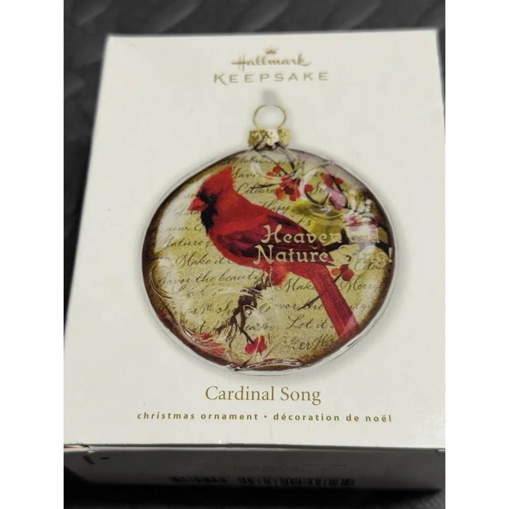 Hallmark Keepsake Cardinal‎ Song 2010 Heaven and Nature Sing Glass Ornament New
